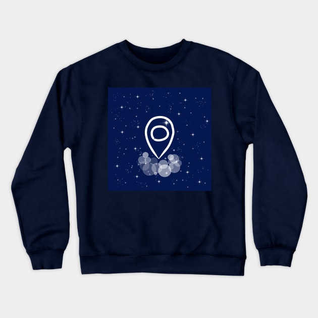 location, pointer, geography, geographic, night, technology, light, universe, cosmos, galaxy, shine, concept, illustration Crewneck Sweatshirt by grafinya